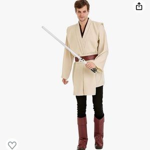 Men's Cream Jedi Costume with Brown Accents